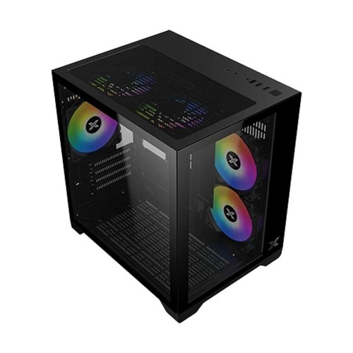 Xigmatek Aqua M ARGB Mini Tower Black Micro ATX Gaming Desktop Case