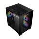 Xigmatek Aqua M ARGB Mini Tower Black Micro ATX Gaming Desktop Case