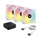 Corsair iCUE LINK QX120 RGB 120mm White Case Fan with iCUE Link System Hub