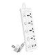 Deli ET411 2 Pin 4 Port 2 Meter Power Strip