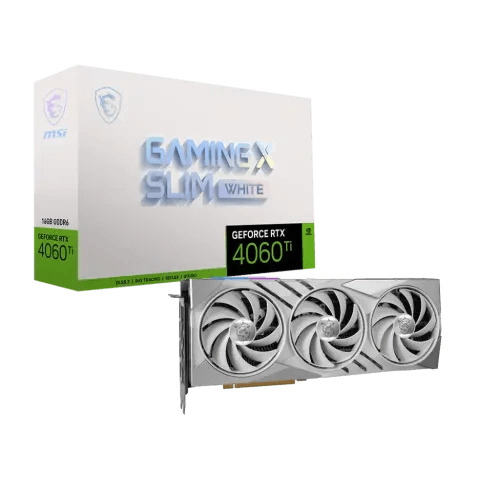 MSI GeForce RTX 4060 Ti GAMING X SLIM WHITE 16GB GDDR6 Graphics Card