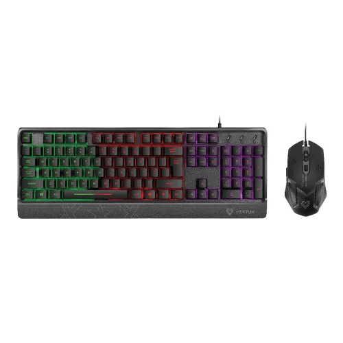 Vertux Orion Backlit Ergonomic Wired Gaming Keyboard & Mouse Combo