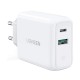 Ugreen CD170 (60468) 38W PD USB & USB-C White Fast Charger #60468 Ugreen CD170 (60468) 38W PD USB & USB-C White Fast Charger #60468