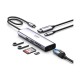 Ugreen CM512 (60515) Type-C Male to Dual USB 3.0, Type-C (PD), HDMI, MicroSD, TF & LAN Female Gray Converter #60515