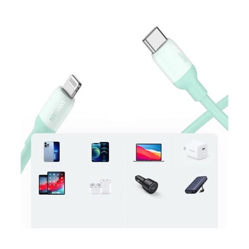 UGREEN US387 (20308) USB-C to Lightning Silicone Cable 1m (Green) UGREEN US387 (20308) USB-C to Lightning Silicone Cable 1m (Green)