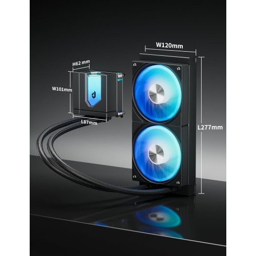upHere E240KC 240mm AIO Liquid CPU Cooler (Black)