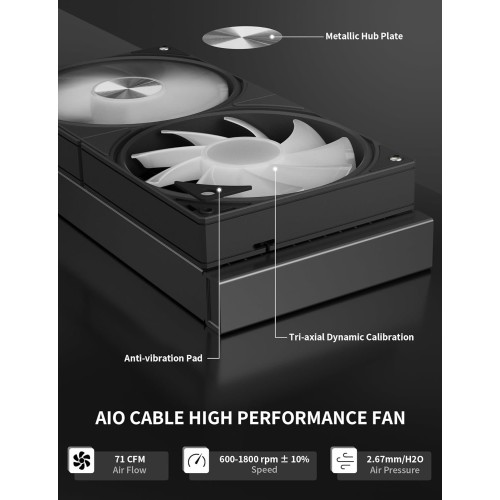 upHere E240KC 240mm AIO Liquid CPU Cooler (Black)