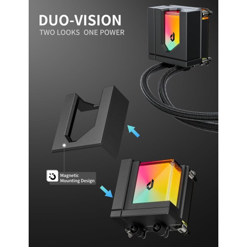 upHere E360KC 360mm AIO Liquid CPU Cooler (Black)