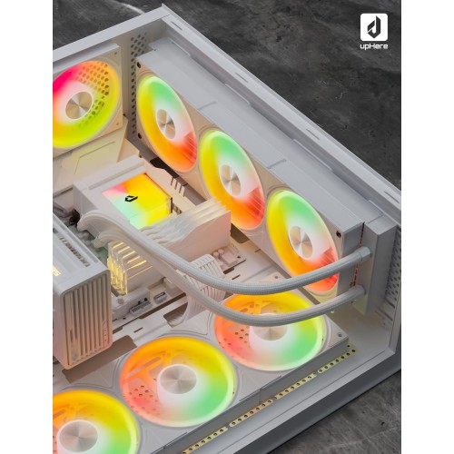 upHere E360TC 360mm AIO Liquid CPU Cooler (White)