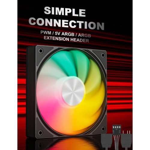 UpHere U3KC1 120mm ARGB Casing Fan (Black)
