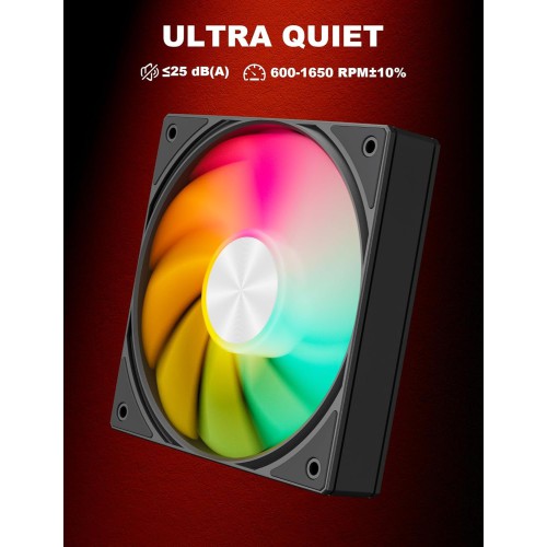 UpHere U3KC1 120mm ARGB Casing Fan (Black)