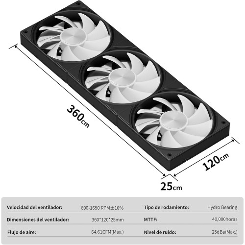 upHere U3KC3 ARGB All-in-One Casing Fan (Black)