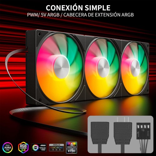 upHere U3KC3 ARGB All-in-One Casing Fan (Black)