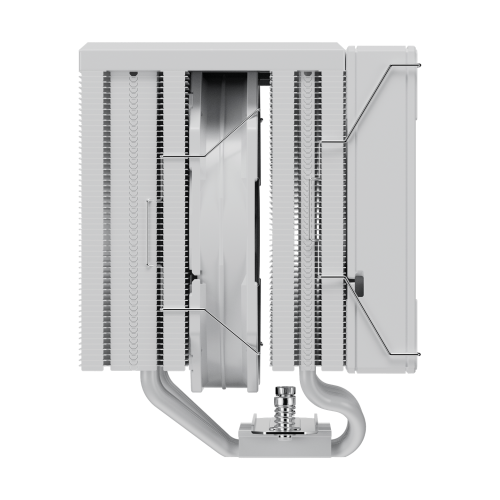 upHere UE2TC6 ARGB CPU Air Cooler (White)