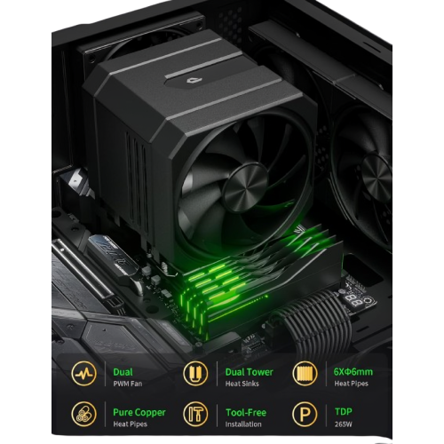 upHere UP2K6 CPU Air Cooler (Black)