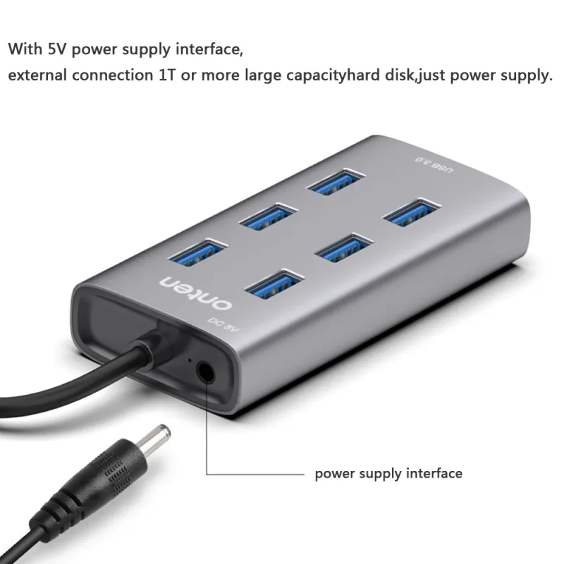 ONTEN OTN-8108 7 Port USB 3.0 Hub Docking Station