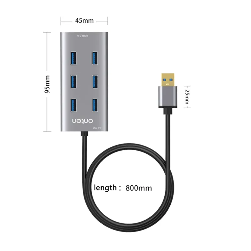 ONTEN OTN-8108 7 Port USB 3.0 Hub Docking Station