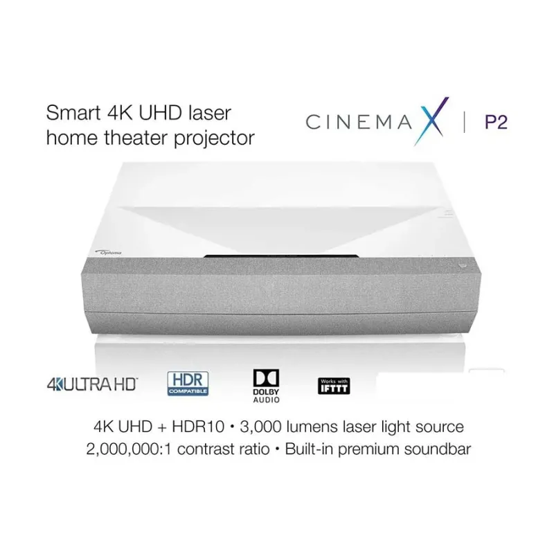 Optoma CinemaX P2 4K UHD Laser DLP Ultra Short Throw Home Projector