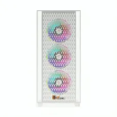 PC Power PP-GS2401 WH Flow White Light Mesh Mid Tower Gaming Case