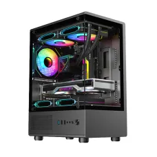 PC Power Vertical X2 5 ARGB Infinity Fans Gaming Case Black