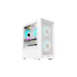 Pc Power White Flow Mesh X2 Mid Tower M-ATX Gaming Case With 230W PSU