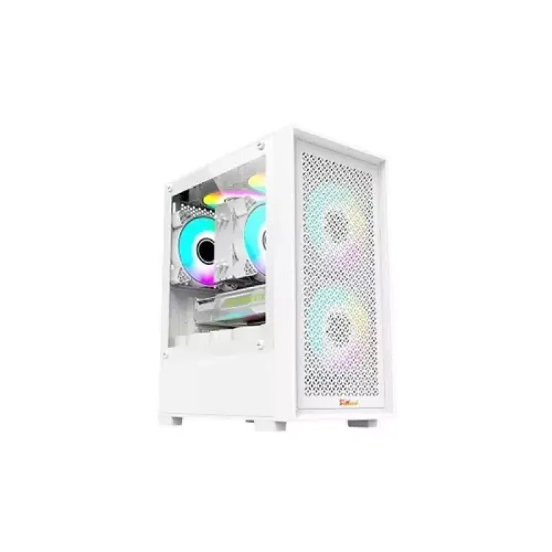 Pc Power White Flow Mesh X2 Mid Tower M-ATX Gaming Case With 230W PSU
