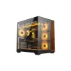 PC POWER DARK WOOD Case with 10 Pre-Installed Fans