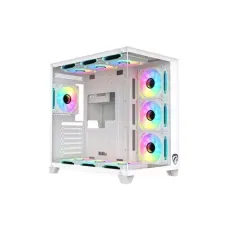 PC Power ICEBERG V3 WH 10 Fans Mid Tower Gaming Casing with 650W PSU