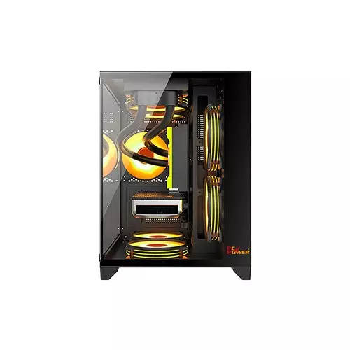 PC POWER OCEAN VIEW BK M ATX GAMING CASING WITH 7 ARGB FAN AND 350W PSU