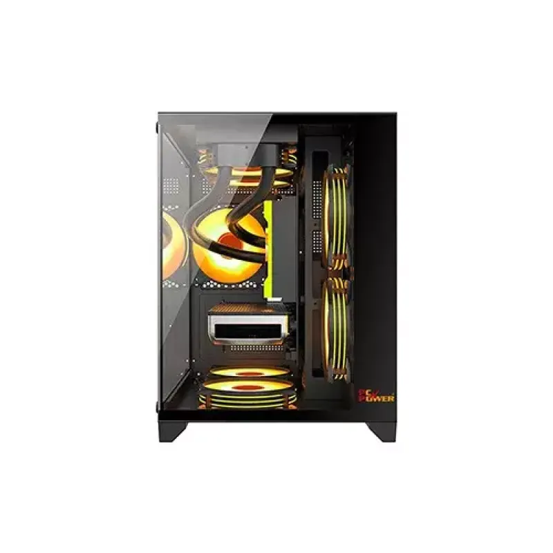PC POWER OCEAN VIEW BK M ATX GAMING CASING WITH 3 ARGB FAN AND 350W PSU