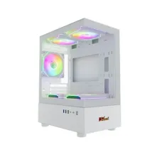 PC POWER GS670 SKYVIEW V2 3 FANS White GAMING CASE WITH 550W PSU