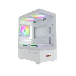 PC POWER GS670 SKYVIEW V2 3 FANS White GAMING CASE WITH 550W PSU