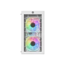 PC Power Spider Web Crystal Mini 3 FANS Gaming Case With 230W PSU (White)