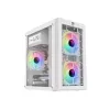 PC Power Spider Web Crystal Mini 3 FANS Gaming Case With 230W PSU (White)