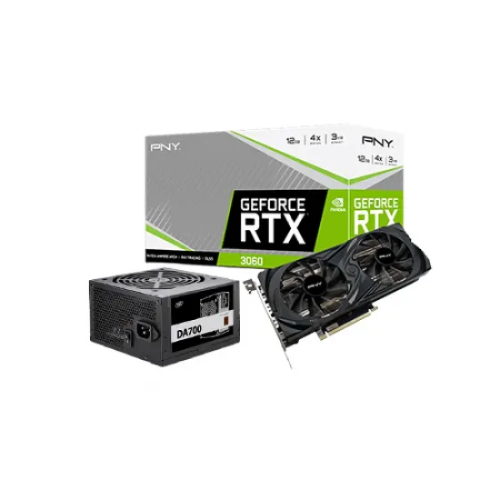 PNY RTX 3060 12GB GRAPHICS CARD WITH Deepcool DA700 700W POWER SUPPLY COMBO