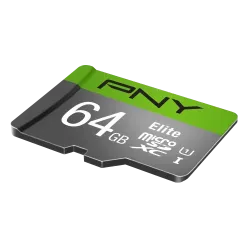 PNY Elite 64GB Class-10 UHS-I Micro SD Memory Card With SD Adapter