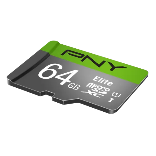 PNY Elite 64GB Class-10 UHS-I Micro SD Memory Card With SD Adapter