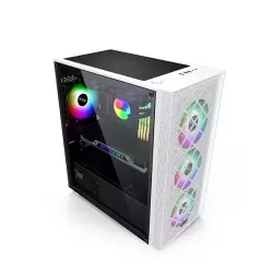 Pccooler Game 6 M-ATX Temperd Glass Mid Tower Gaming Case White