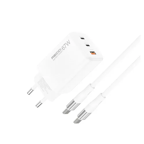 Recci RC85ECC 67W Fast Charger Adapter With Type C Cable
