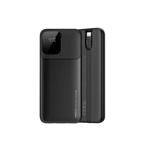 Recci RPB-P67 10000mAh 22.5W Fast Charging Power Bank With Built in Lightning Cable