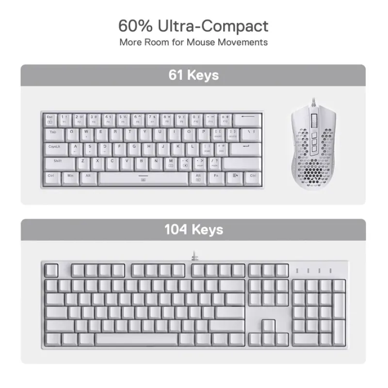 Redragon K630 Dragonborn 60% Compact Red Switch RGB Mechanical Gaming Keyboard