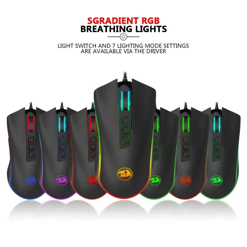 Redragon M711 COBRA 7 Programmable Buttons RGB Backlit Gaming Mouse