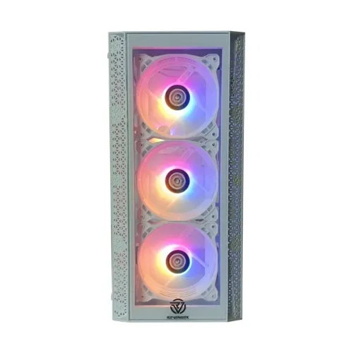 REVENGER SHOCKWAVE MID TOWER RGB GAMING CASE (WHITE)