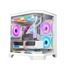 Revenger Air Box Mini ARGB Mid-Tower Gaming Desktop Case (White)