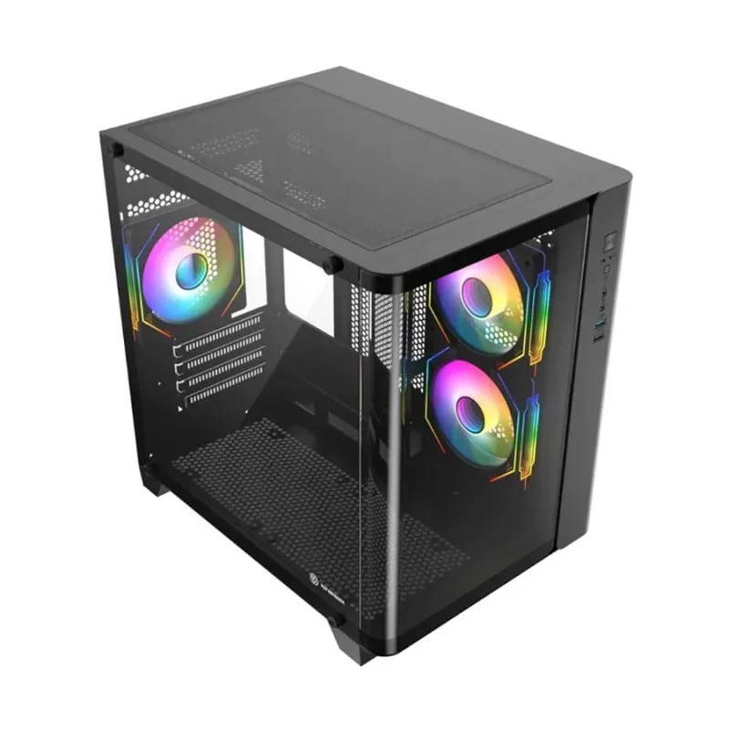 Revenger Air Tank Mini 5 ARGB Fans Mid Tower Micro ATX Black Gaming Desktop Case