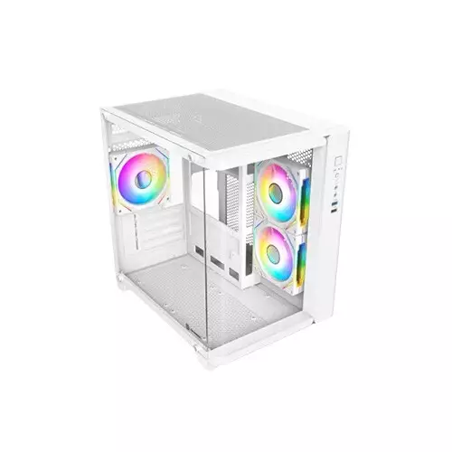 Revenger Air Tank Mini 5 ARGB Fans Mid Tower Micro ATX Gaming Desktop Case White