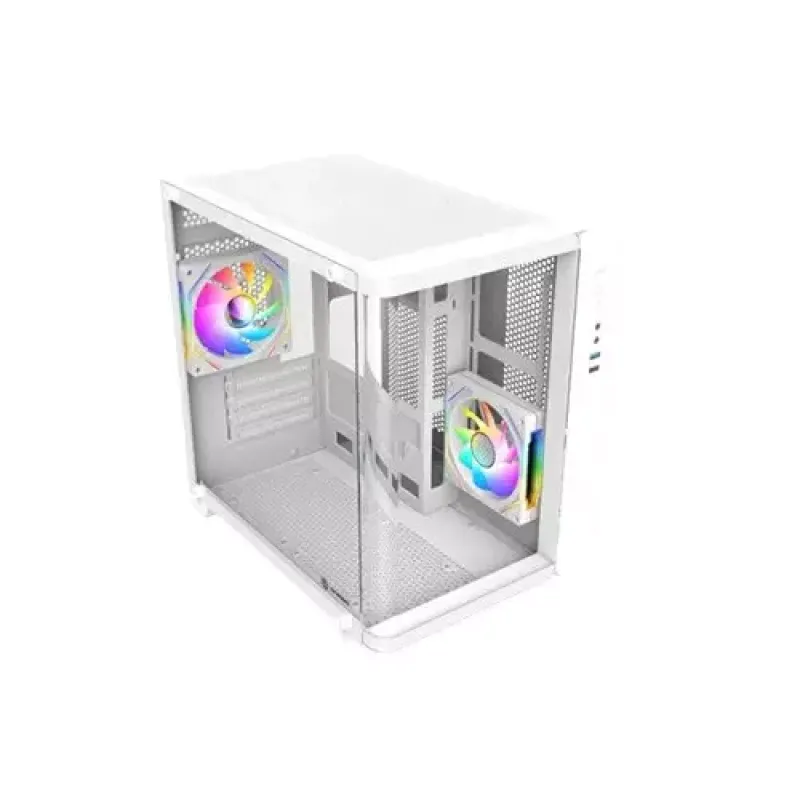 Revenger Air Tank Mini 5 ARGB Fans Mid Tower Micro ATX Gaming Desktop Case White
