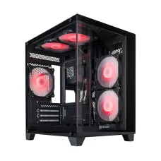 Revenger Base Dynamic Mini Mid Tower Micro ATX ARGB Desktop Gaming Case (Black)