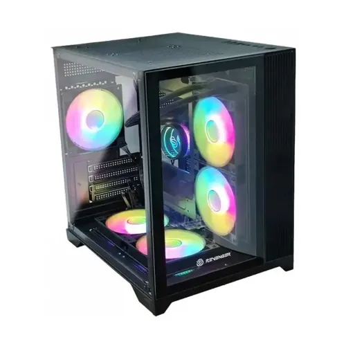 Revenger LEO DYNAMIC Mini Mid Tower ATX Desktop Gaming Case (Black)