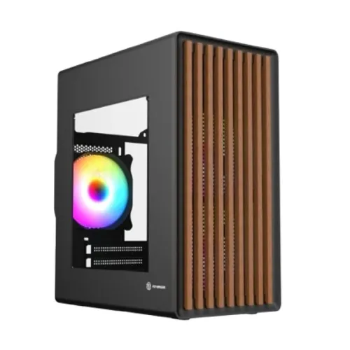 Revenger WOODPECKER ARGB Mesh Mid Tower Black M-ATX Gaming Desktop Case with 3 ARGB Fan